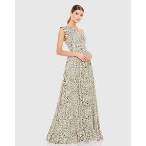 IEENA For Mac Duggal One Shoulder Animal Print Maxi Dress in Dalmatian
